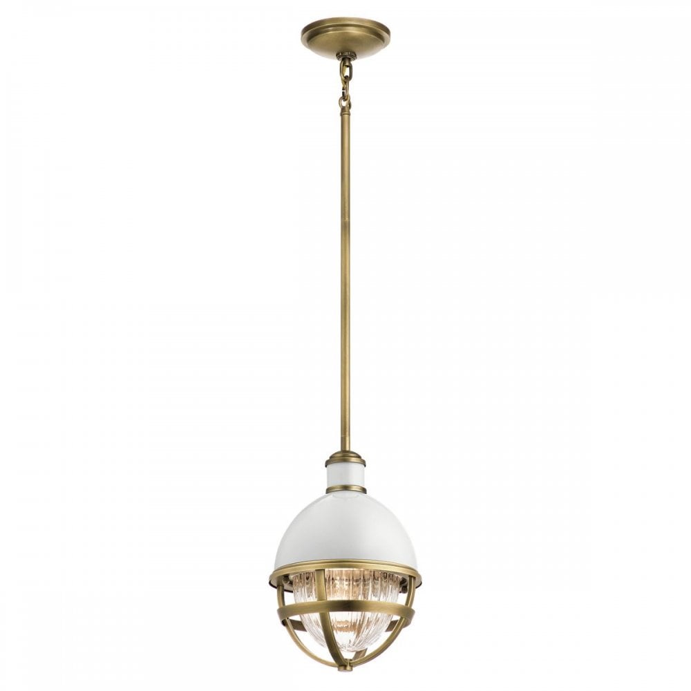 QN-TOLLIS-MP-NBR Tollis 1 Light Mini Pendant - Brass/White
