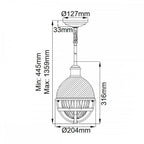QN-TOLLIS-MP-NBR Tollis 1 Light Mini Pendant - Brass/White