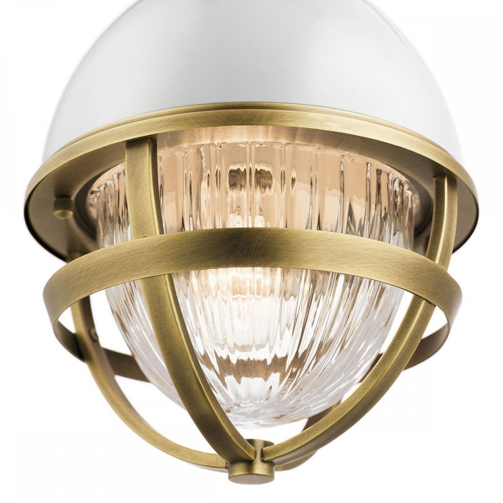 QN-TOLLIS-MP-NBR Tollis 1 Light Mini Pendant - Brass/White