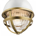 QN-TOLLIS-MP-NBR Tollis 1 Light Mini Pendant - Brass/White