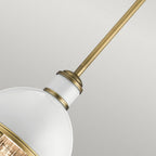 QN-TOLLIS-MP-NBR Tollis 1 Light Mini Pendant - Brass/White