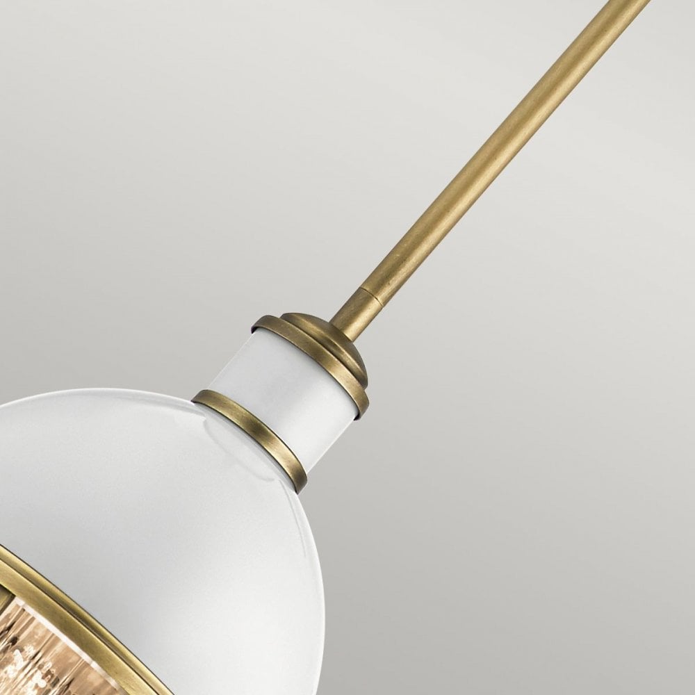QN-TOLLIS-MP-NBR Tollis 1 Light Mini Pendant - Brass/White