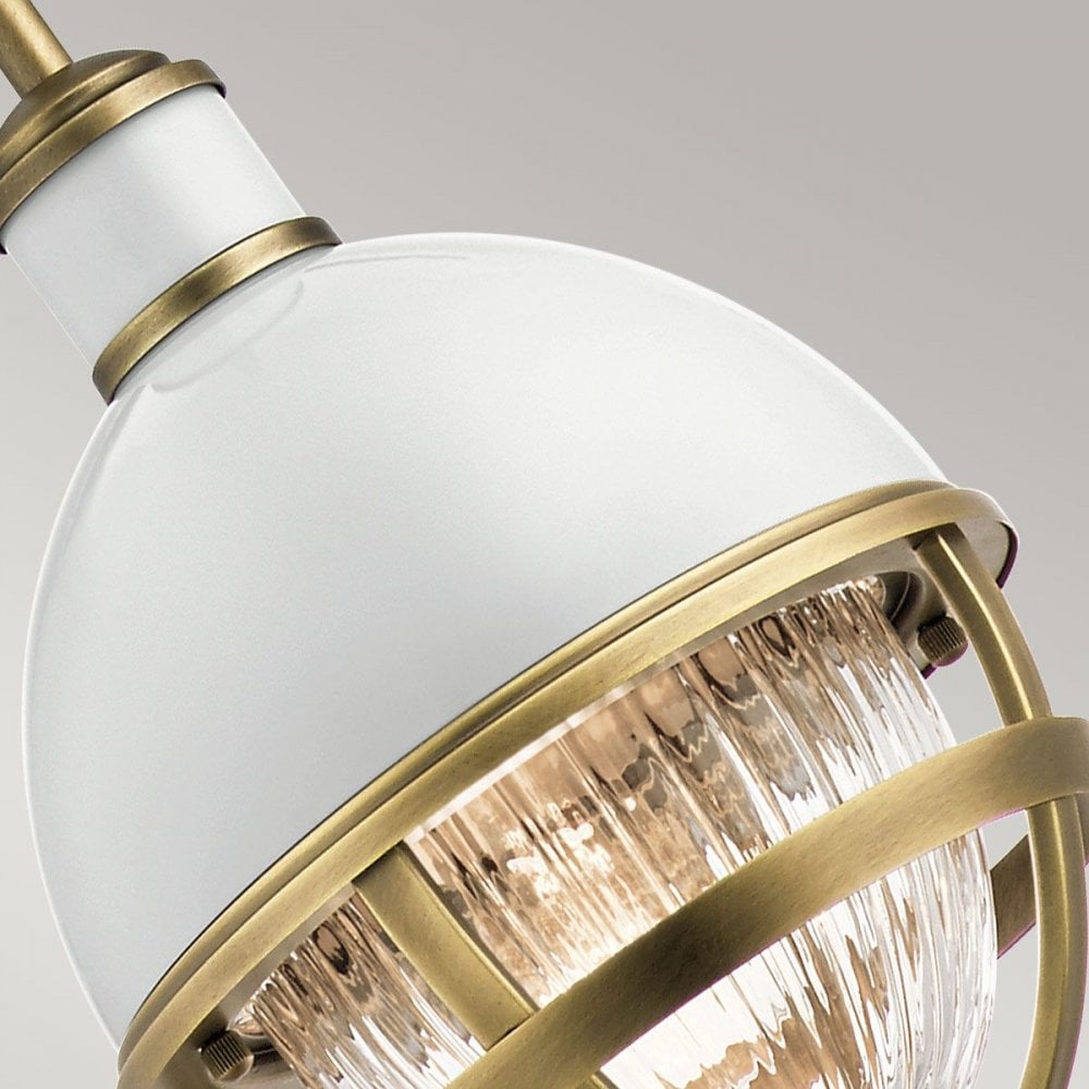 QN-TOLLIS-MP-NBR Tollis 1 Light Mini Pendant - Brass/White