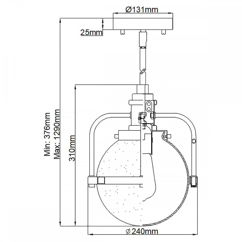 QN-TRIOCENT-P-NBR Triocent 1 Light Pendant/ Semi-Flush - Brass