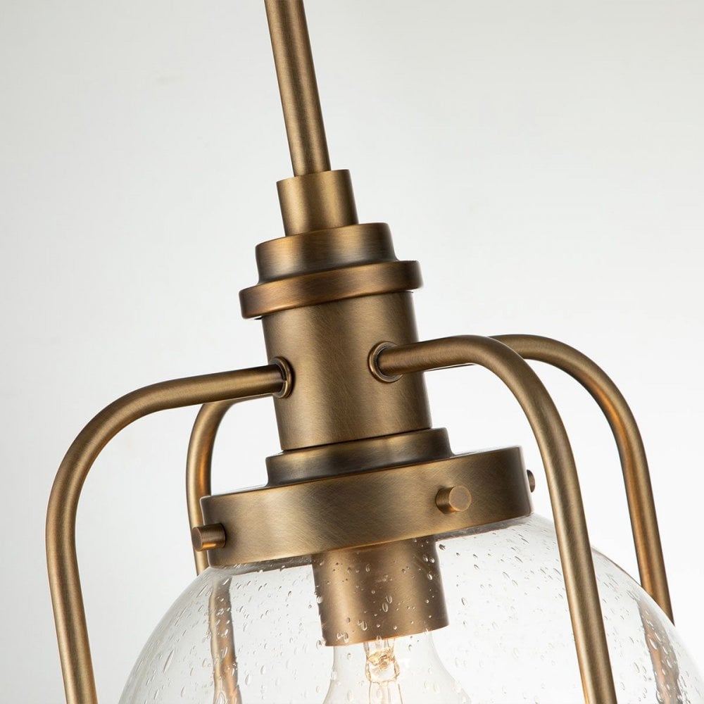 QN-TRIOCENT-P-NBR Triocent 1 Light Pendant/ Semi-Flush - Brass