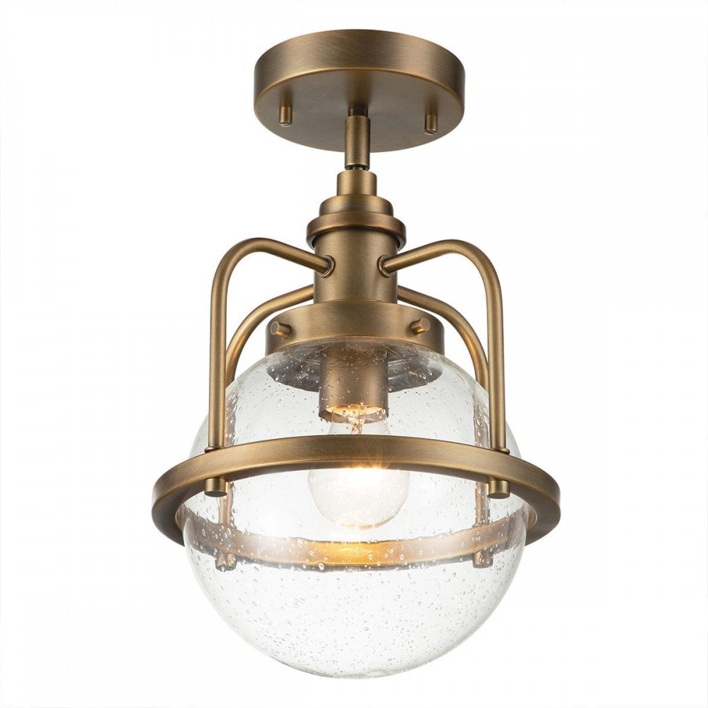 QN-TRIOCENT-P-NBR Triocent 1 Light Pendant/ Semi-Flush - Brass