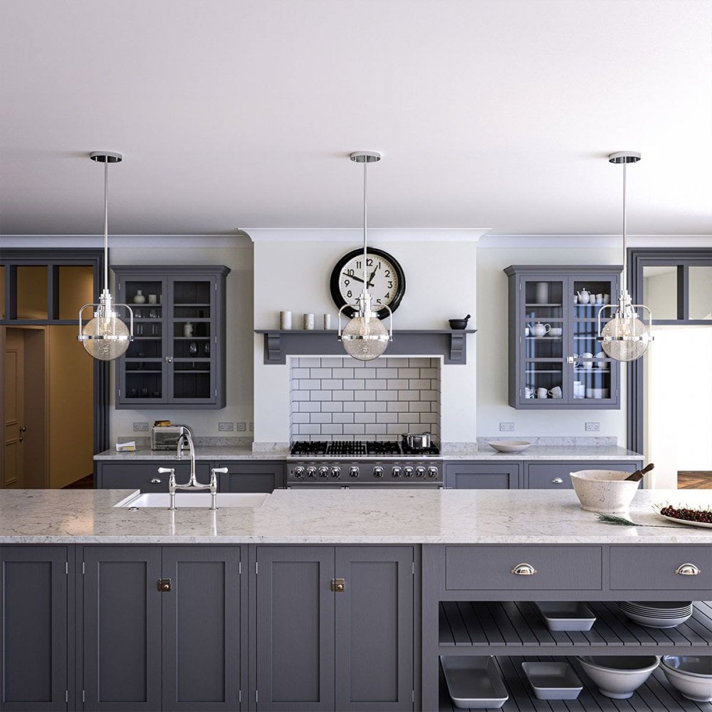 QN-TRIOCENT-P-PN Triocent 1 Light Pendant/ Semi-Flush- Nickel
