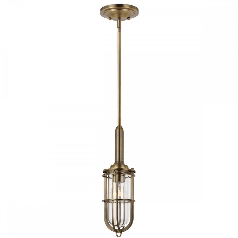 QN-URBANREST-MP Urban Restoration 1 Light Pendant Dark Antique Brass