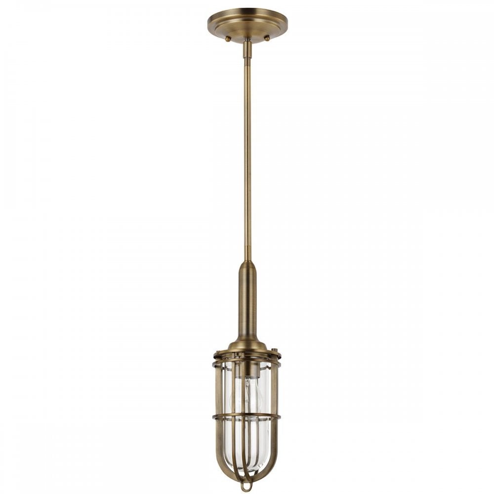 QN-URBANREST-MP Urban Restoration 1 Light Pendant Dark Antique Brass