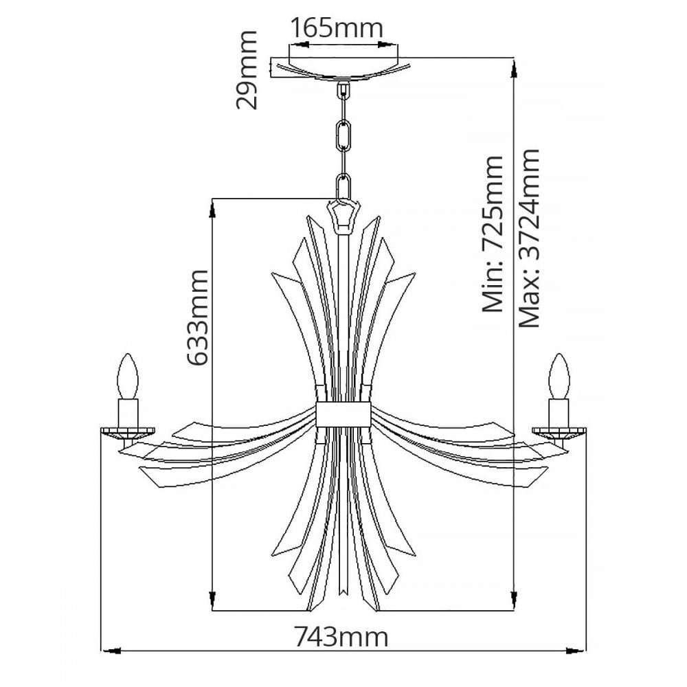 QN-VIDA6 Vida 6 Light Chandelier Burnished Gold