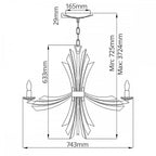 QN-VIDA6 Vida 6 Light Chandelier Burnished Gold