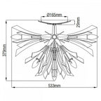QN-VIDA-9F Vida 9 Light Semi Flush Light Burnished Gold