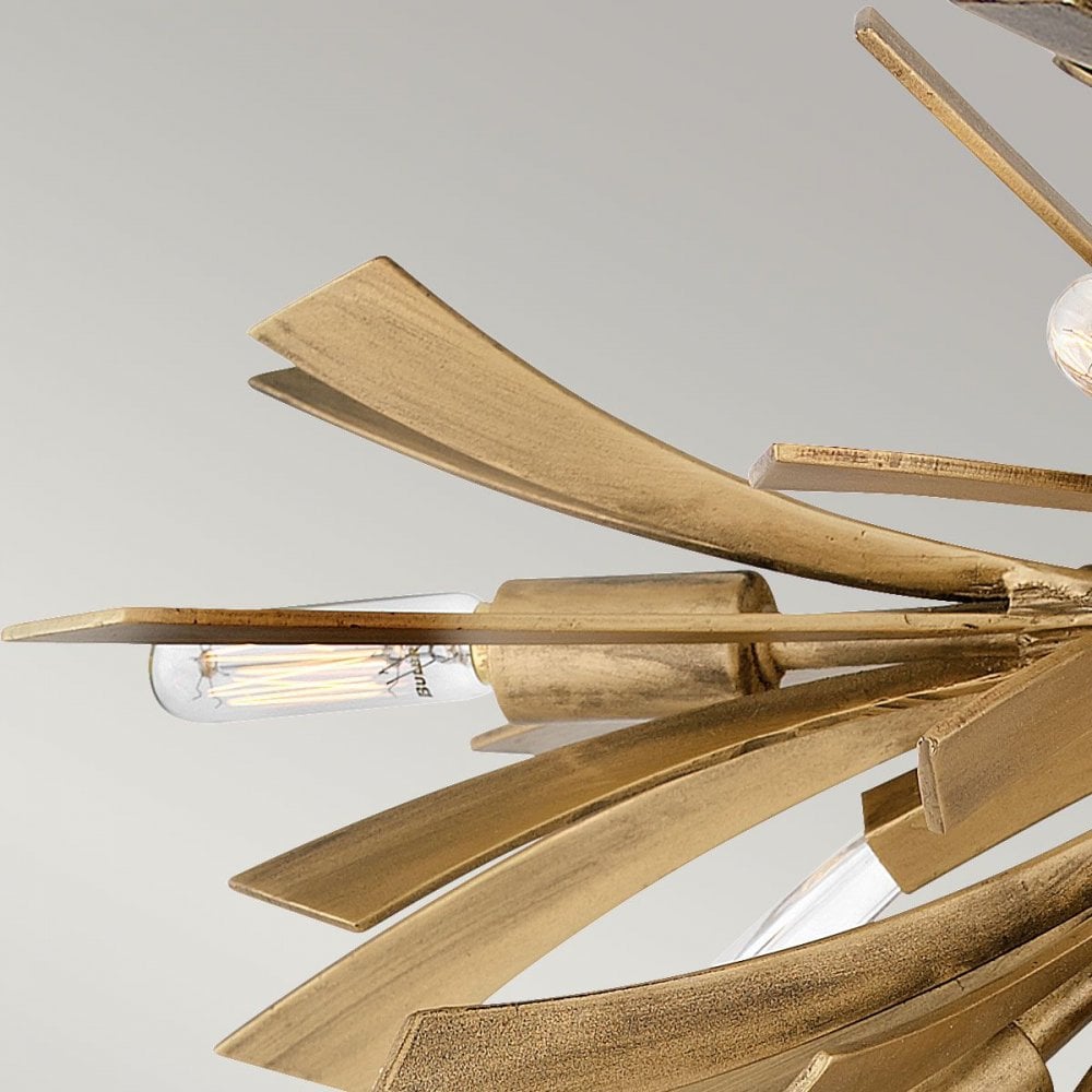 QN-VIDA-9F Vida 9 Light Semi Flush Light Burnished Gold