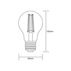 Luxram 763111252 Pack Of 5 E27 GLS LED Dimmable 6.5W Cool White 4000K