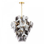 GEN0842 Genoa 8 Light Pendant Natural Brass and Smoked Glass