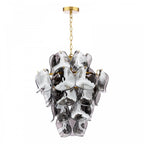 GEN0842 Genoa 8 Light Pendant Natural Brass and Smoked Glass