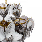 GEN0842 Genoa 8 Light Pendant Natural Brass and Smoked Glass