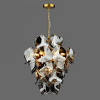 GEN0842 Genoa 8 Light Pendant Natural Brass and Smoked Glass