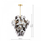 GEN0842 Genoa 8 Light Pendant Natural Brass and Smoked Glass