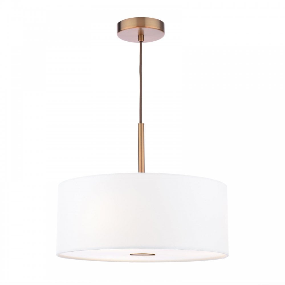 ISL1063 Isla 3 Light Pendant Antique Bronze and Ivory Shade 40cm