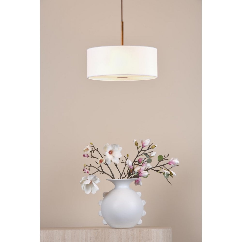 ISL1063 Isla 3 Light Pendant Antique Bronze and Ivory Shade 40cm