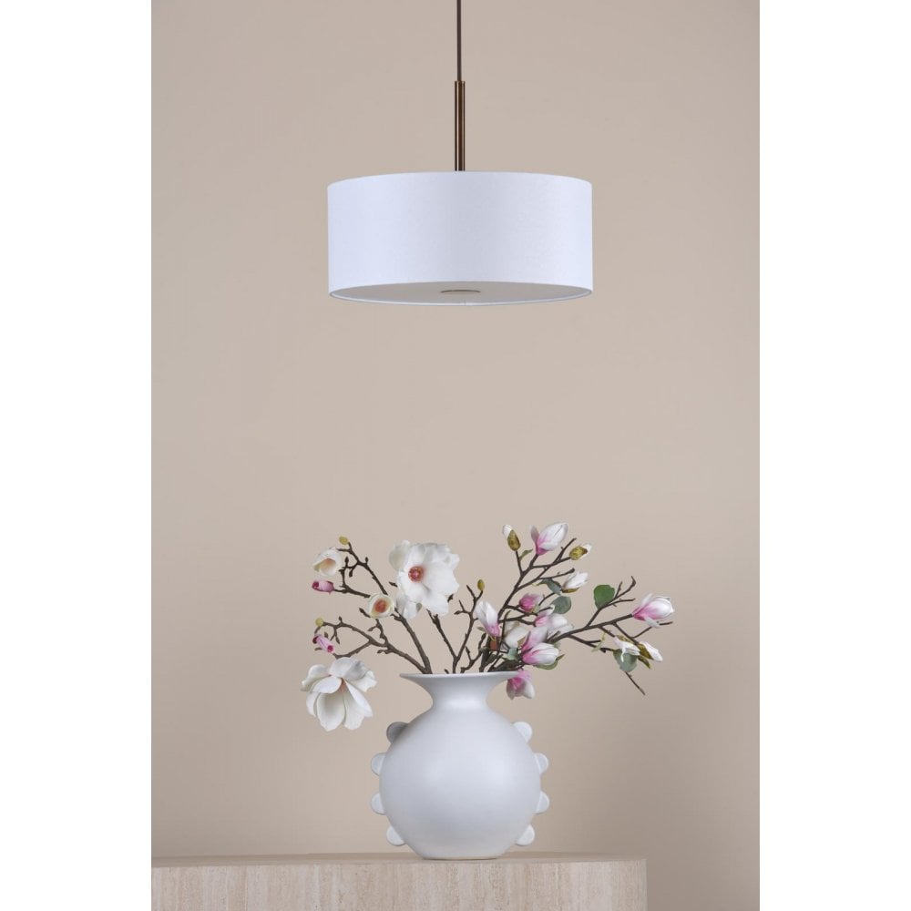 ISL1063 Isla 3 Light Pendant Antique Bronze and Ivory Shade 40cm