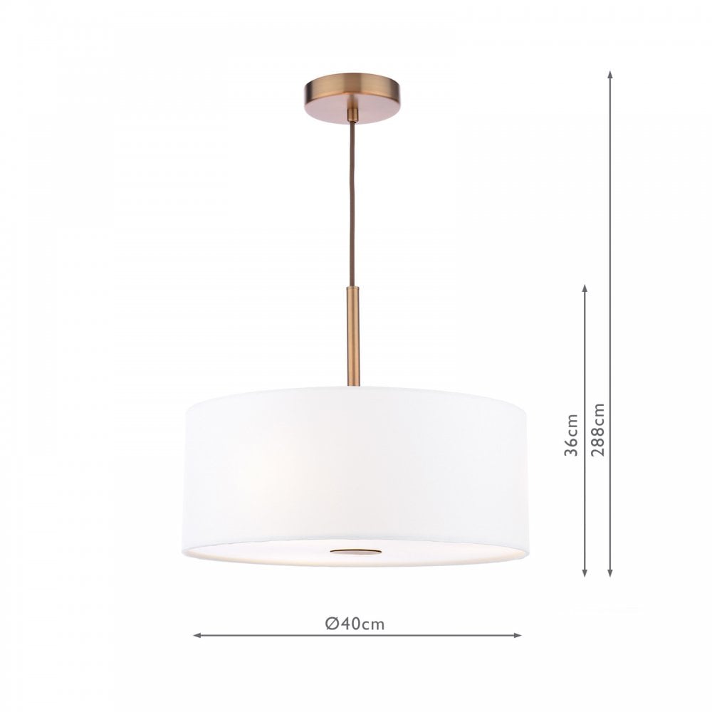 ISL1063 Isla 3 Light Pendant Antique Bronze and Ivory Shade 40cm