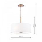 ISL1063 Isla 3 Light Pendant Antique Bronze and Ivory Shade 40cm