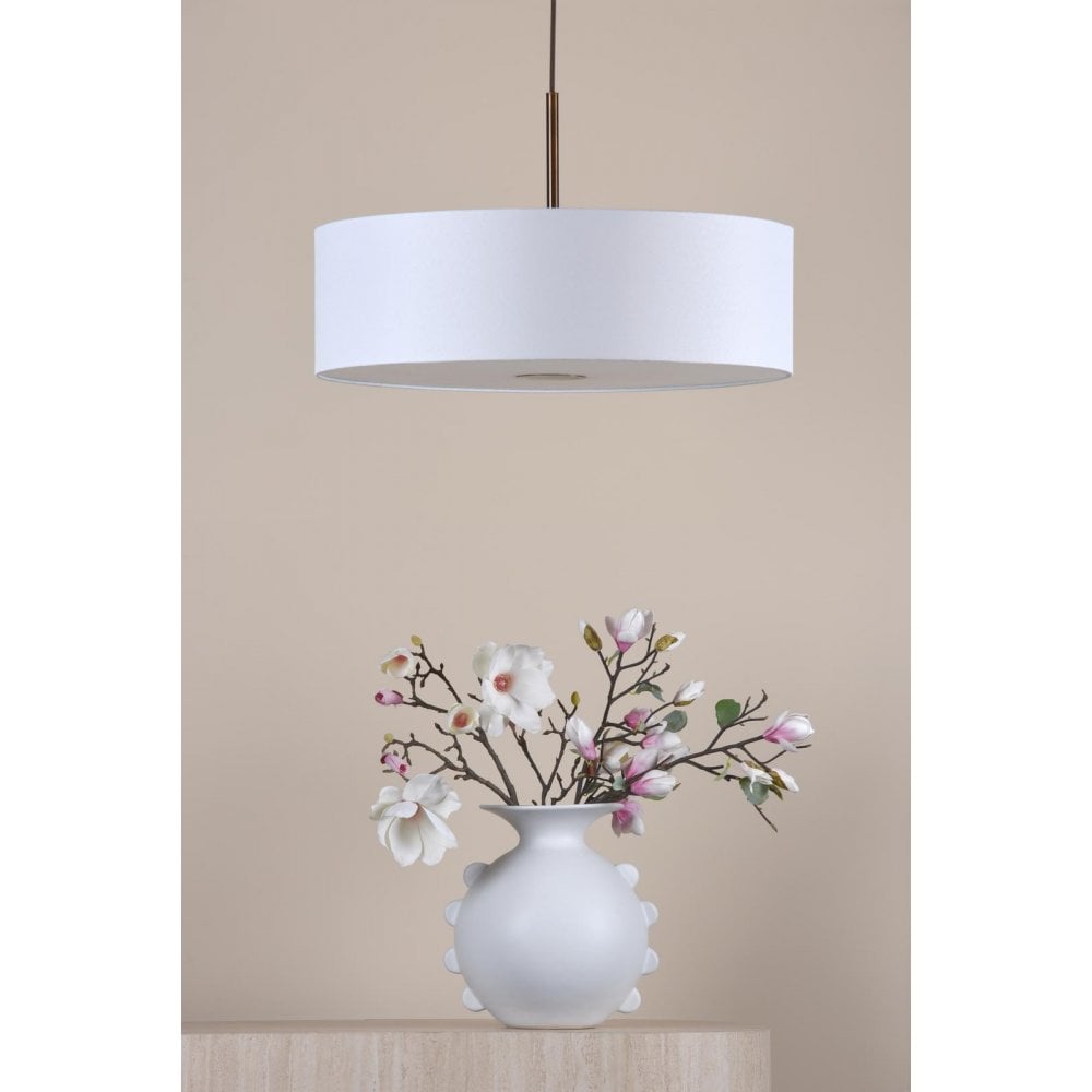 ISL1763 Isla 3 Light Pendant Antique Bronze and Ivory Shade 60cm