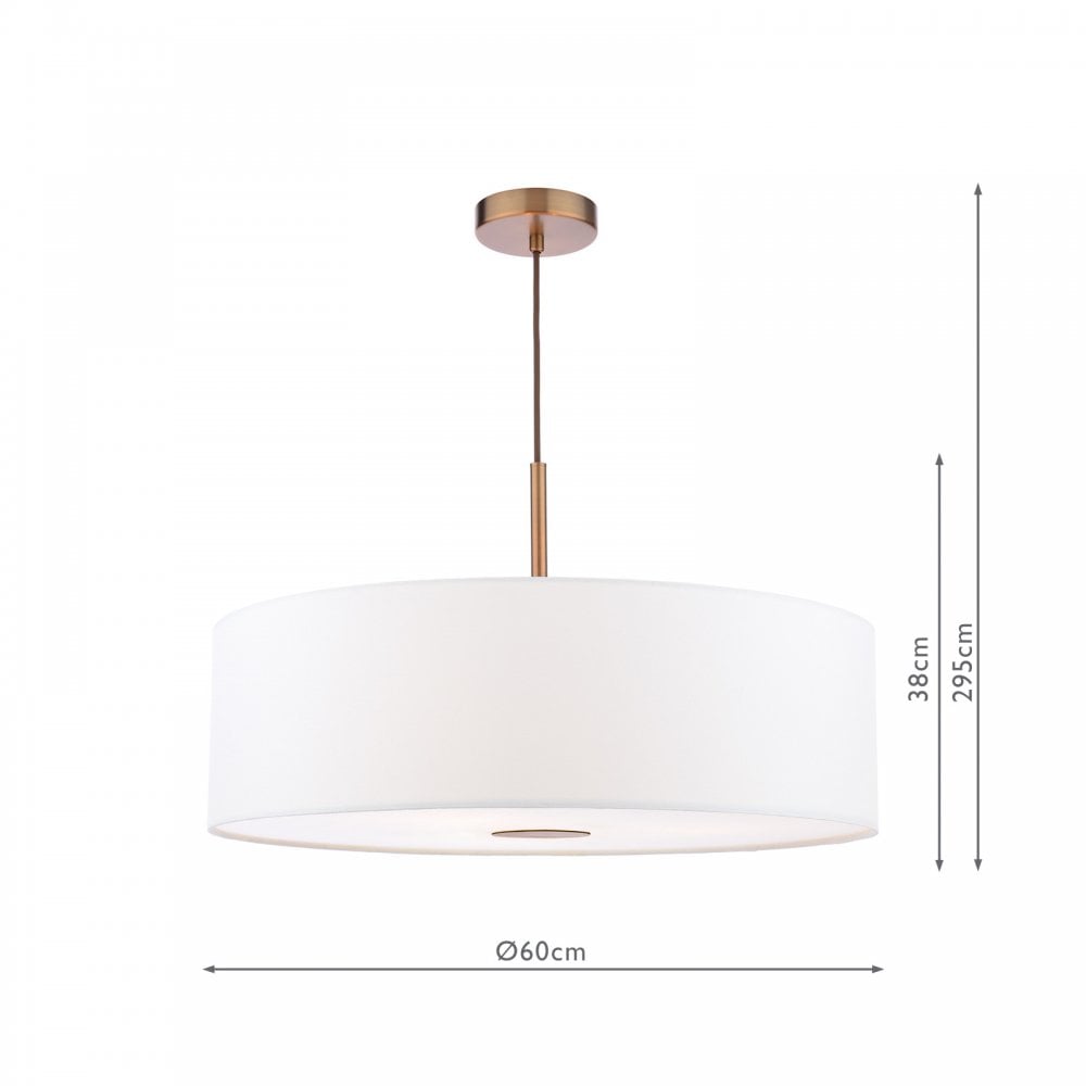 ISL1763 Isla 3 Light Pendant Antique Bronze and Ivory Shade 60cm