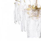 KIM0642 Kimmia 6 Light Pendant Natural Brass and Textured Glass