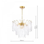 KIM0642 Kimmia 6 Light Pendant Natural Brass and Textured Glass