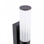 LAR0922 Lars 2 Light Bathroom Wall Light Matt Black and White Frosted Acrylic IP44