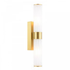LAR0935 Lars 2 Light Bathroom Wall Light Brushed Gold and White Frosted Acrylic IP44