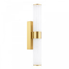 LAR0935 Lars 2 Light Bathroom Wall Light Brushed Gold and White Frosted Acrylic IP44