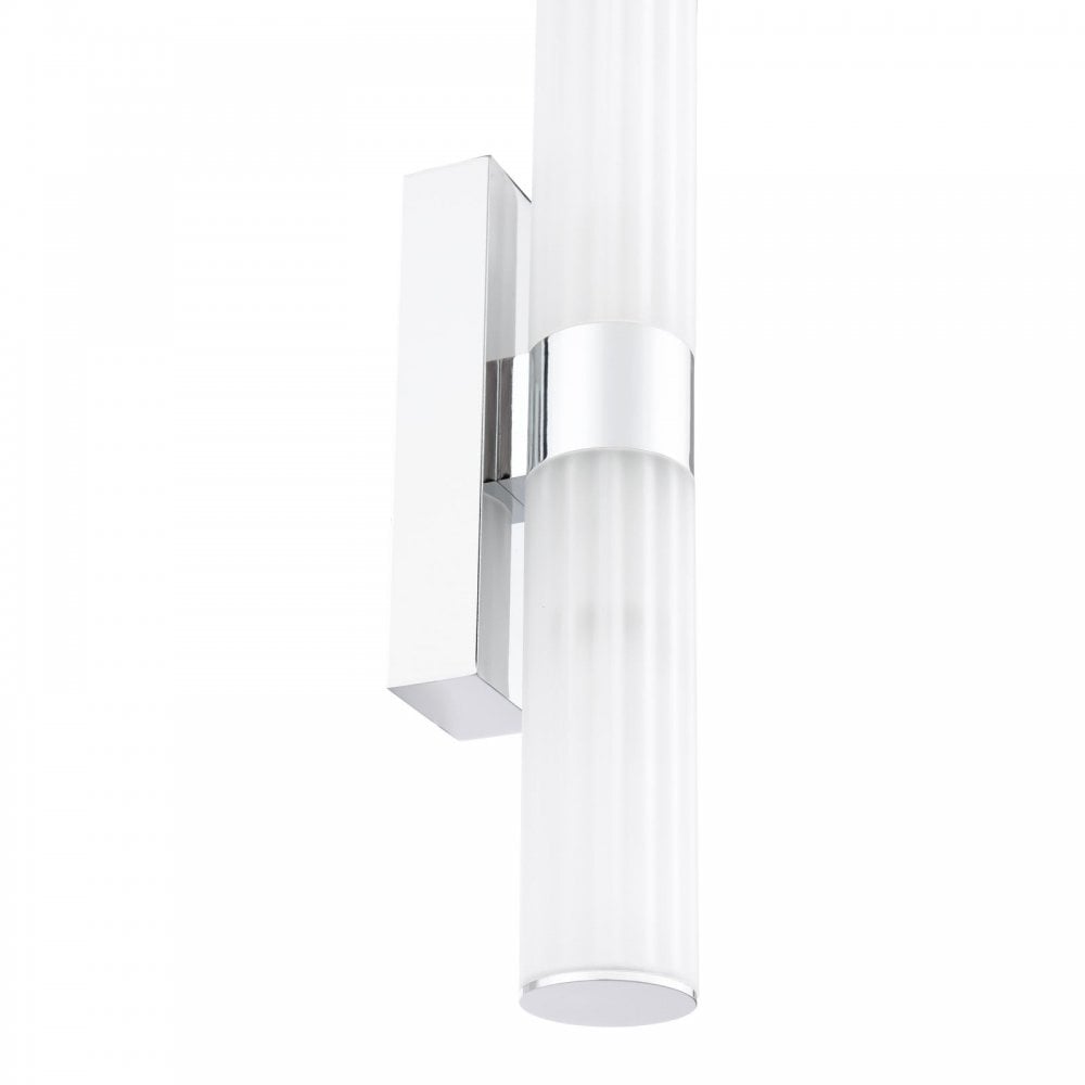 LAR0950 Lars 2 Light Bathroom Wall Light Polished Chrome and White Frosted Acrylic IP44