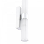 LAR0950 Lars 2 Light Bathroom Wall Light Polished Chrome and White Frosted Acrylic IP44