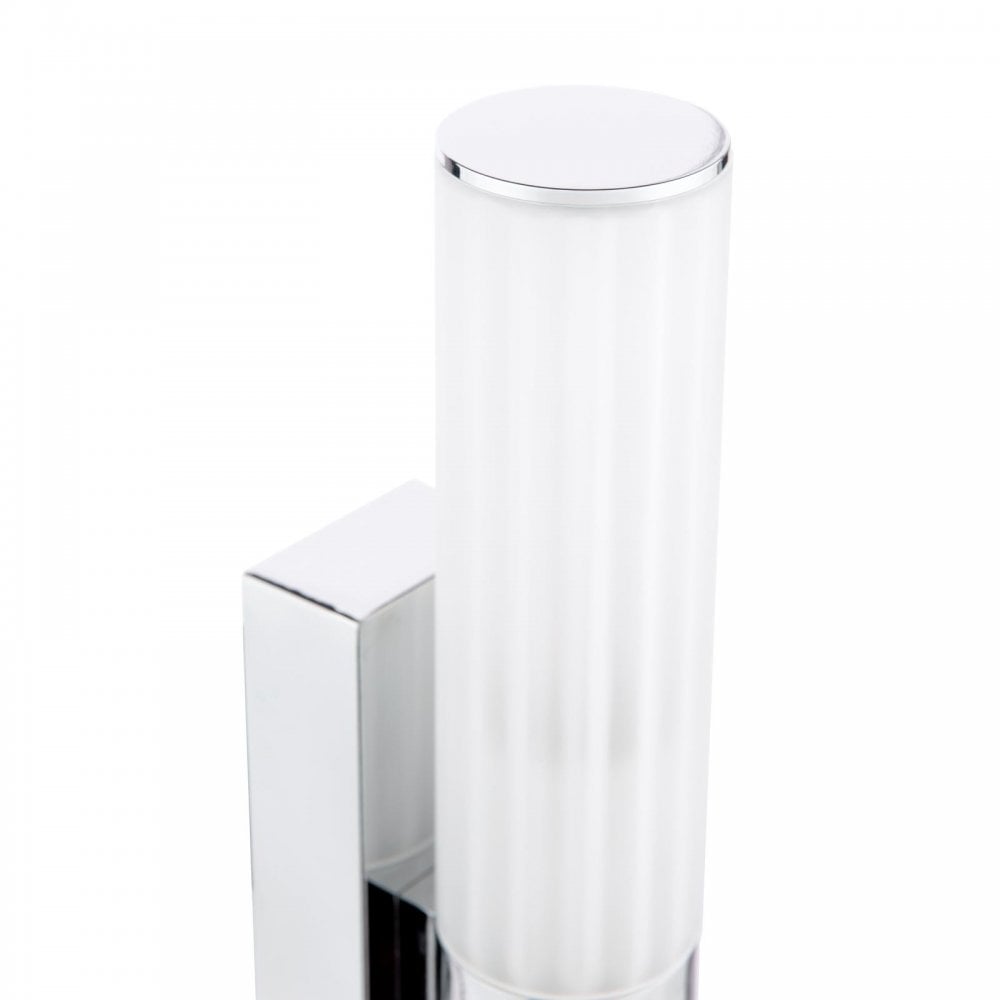 LAR0950 Lars 2 Light Bathroom Wall Light Polished Chrome and White Frosted Acrylic IP44