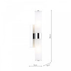 LAR0950 Lars 2 Light Bathroom Wall Light Polished Chrome and White Frosted Acrylic IP44