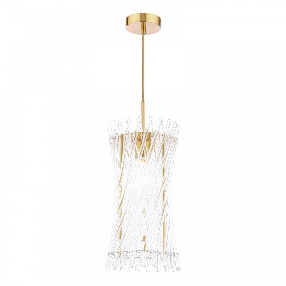 LOI0135 Loire Pendant Natural Brass and Glass