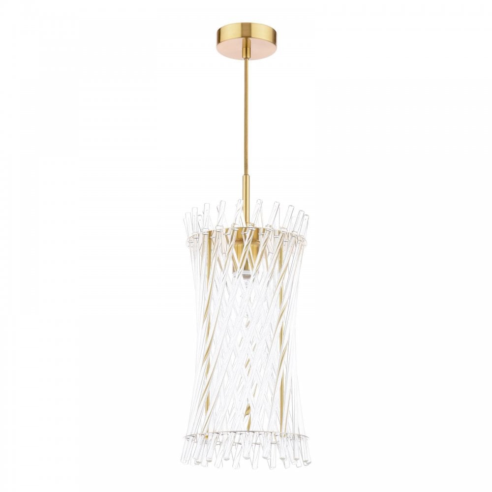 LOI0135 Loire Pendant Natural Brass and Glass