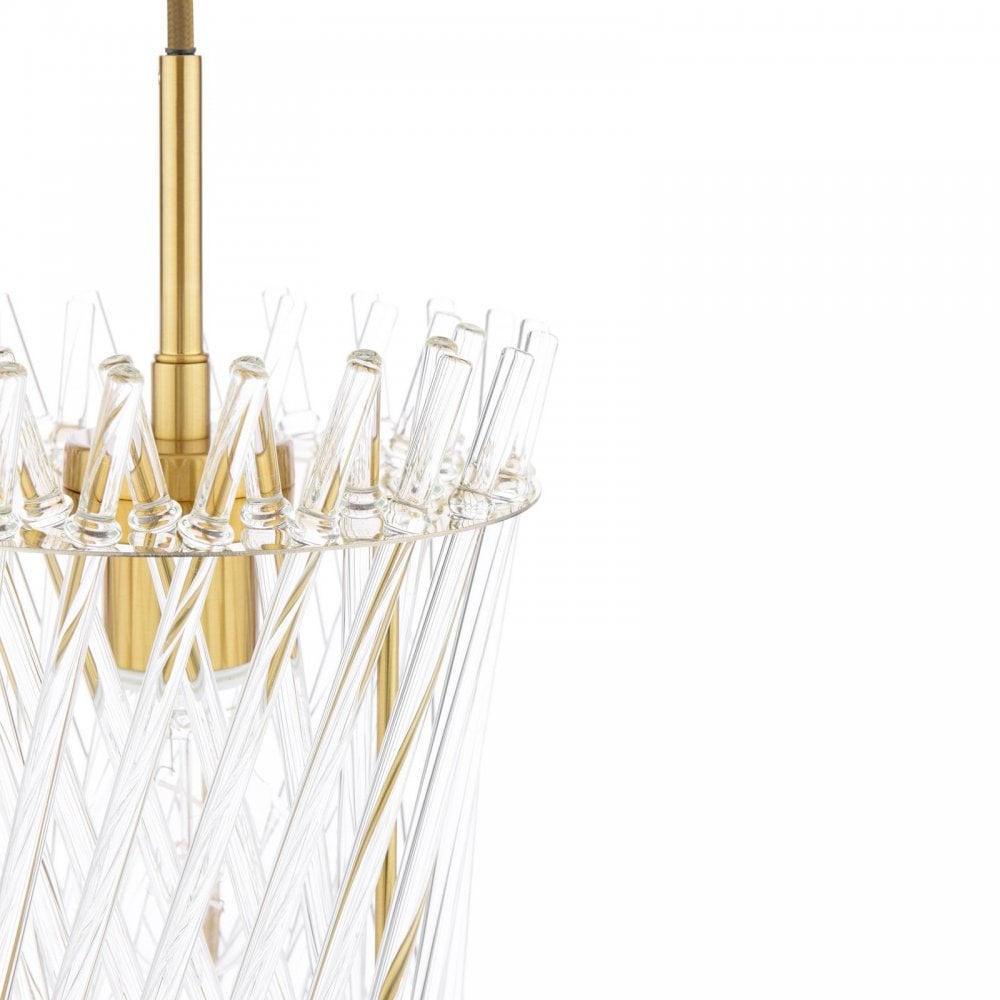 LOI0135 Loire Pendant Natural Brass and Glass