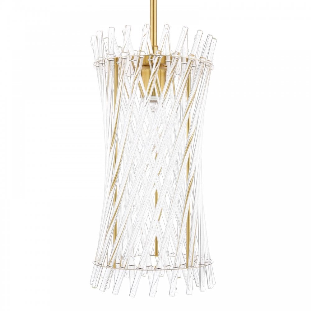 LOI0135 Loire Pendant Natural Brass and Glass
