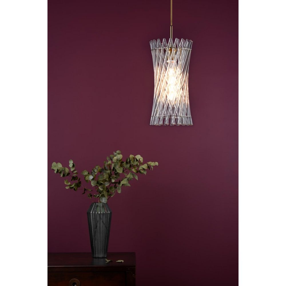 LOI0135 Loire Pendant Natural Brass and Glass