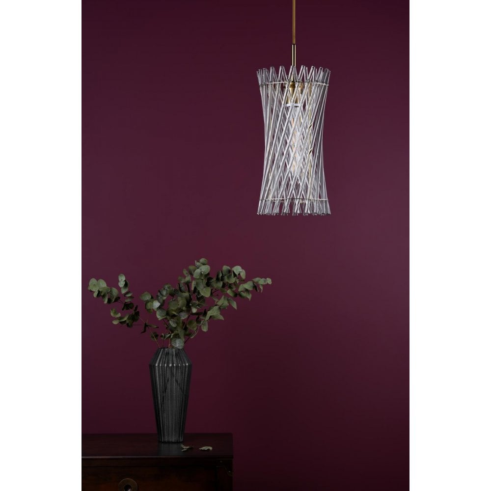LOI0135 Loire Pendant Natural Brass and Glass
