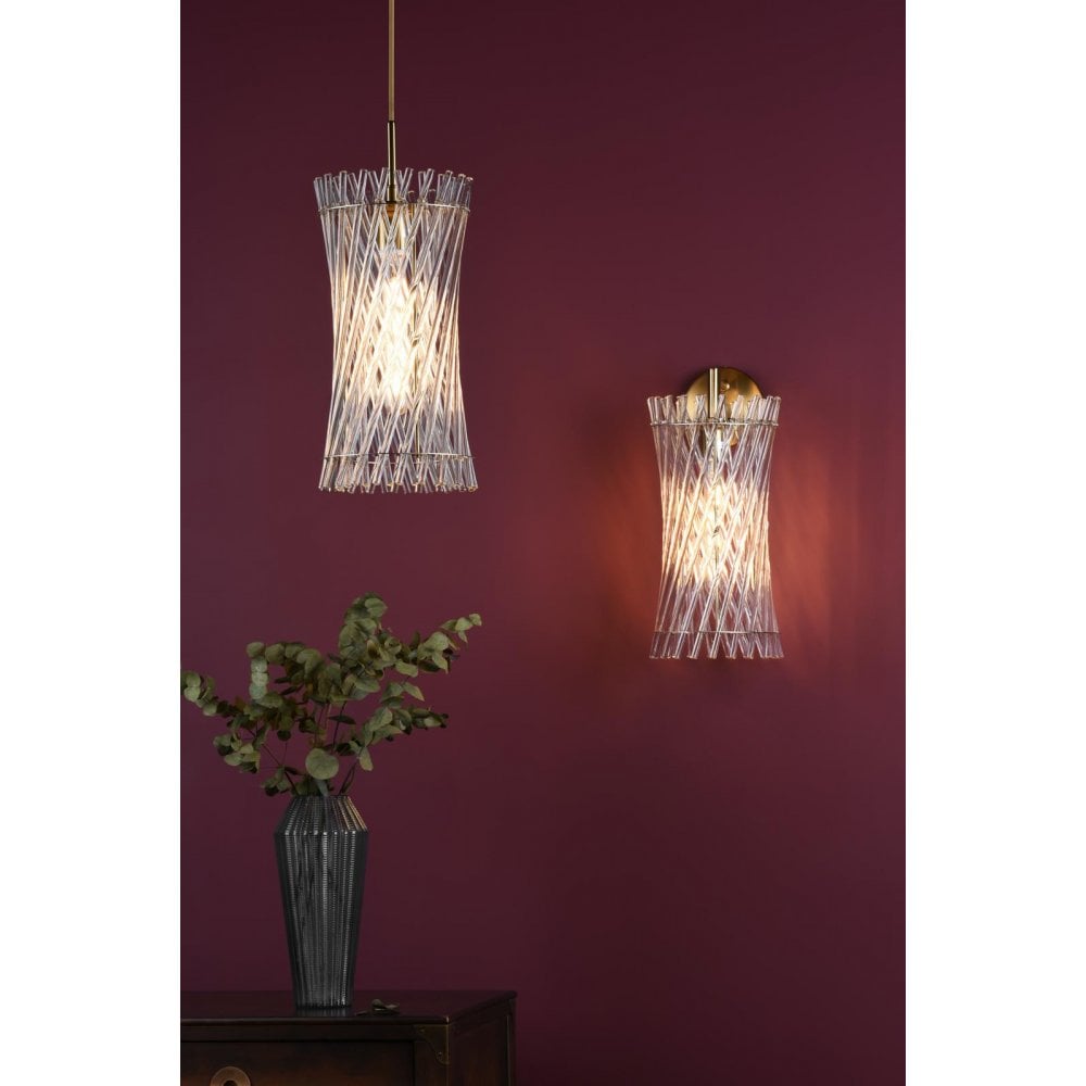 LOI0135 Loire Pendant Natural Brass and Glass