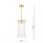 LOI0135 Loire Pendant Natural Brass and Glass