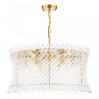 LOI0635 Loire 6 Light Pendant Natural Brass and Glass