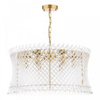 LOI0635 Loire 6 Light Pendant Natural Brass and Glass
