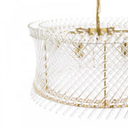 LOI0635 Loire 6 Light Pendant Natural Brass and Glass